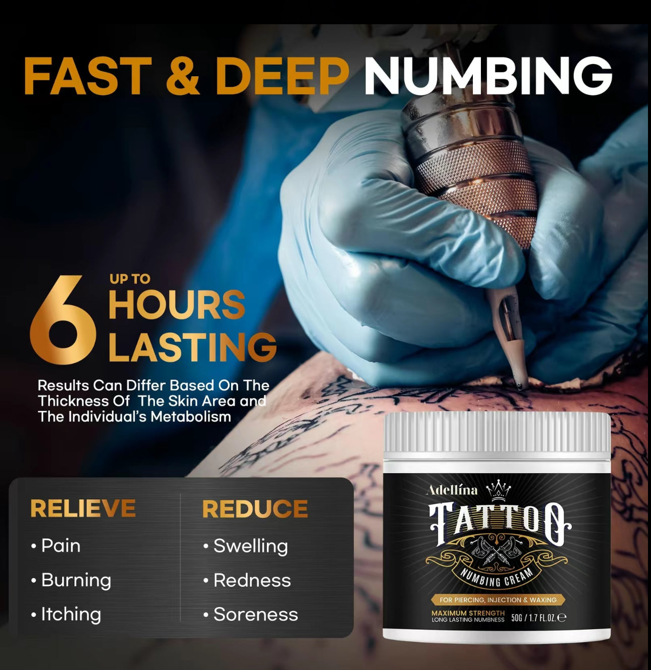 Crema anestésica para tatuajes